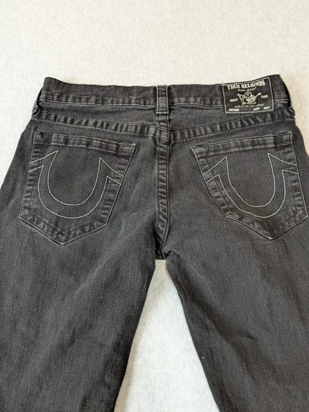 True Religion Geno Relaxed Slim Jeans Men's 32 (Fit 32x30) Black Stretch